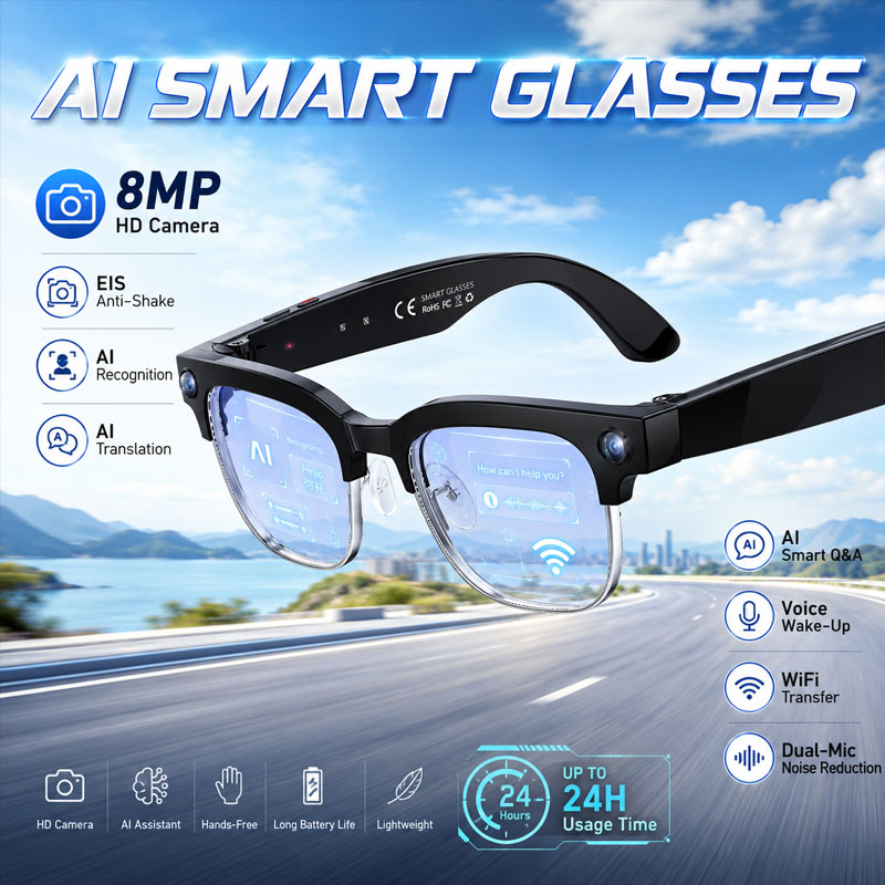 Smart Glasses Lens - W630 HeyCyan AI Voice Wake-Up Intelligent