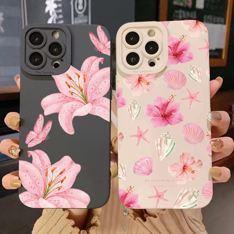 Xiaomi Redmi Note 13 - Floral Lily Butterfly Pattern Phone Case