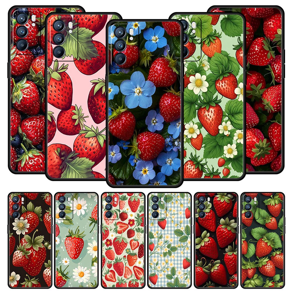 Oppo A78 - Summer Strawberry Flowers Phone Case For