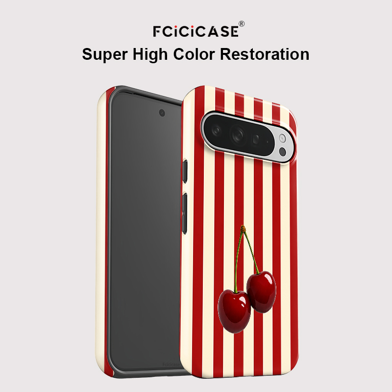 Fcicicase Cherry Stripe Patter - Google Pixel 8A recension och pris